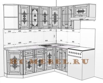 Кухня БЕЛАРУСЬ-9.9 модульная угловая, правая, лева